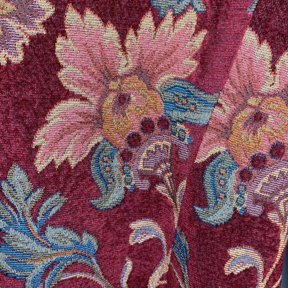 VINTAGE Lindsey Scott Blazer Wine Mauve Tapestry Floral Single Breasted Small - Picture 3 of 14